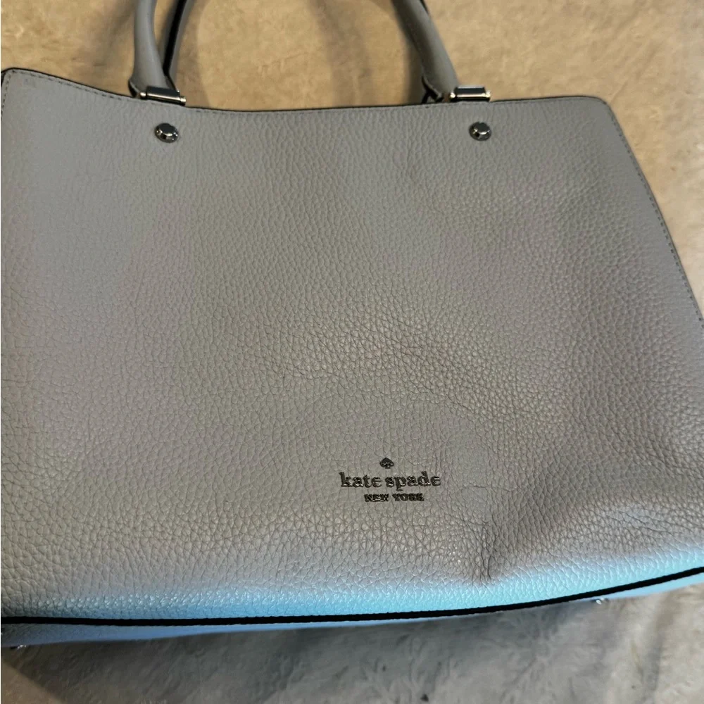 Kate Spade light blue Pebbled Leather Tote